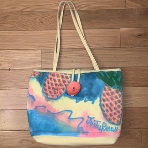 Women’s Hand Bag- Shoulder Tote Medium Colorful Bright Summer Pineapple Tie Dye